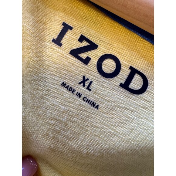 Izod Pineapple Knot Tee Size XL Yellow Short Sleeve NWOT Shirt - Picture 5 of 10